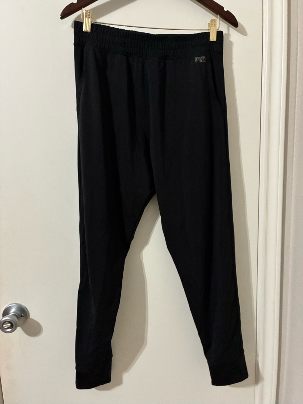 PINK Victoria’s Secret Active Black Tapered Joggers - Large